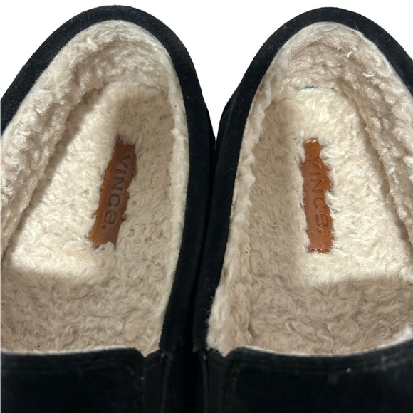 VINCE mens Gomez black suede faux fur lined slip on loafers | SZ 10 - Picture 10 of 10